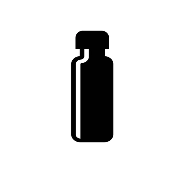 Icono Silueta Botella Medicina Muestra Del Kit Medicación Arte Negro — Archivo Imágenes Vectoriales