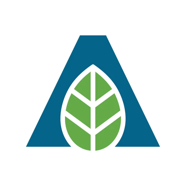 Anfangsbuchstabe Und Grüne Blatt Logo Icon Design Vorlagenelemente Vector — Stockvektor