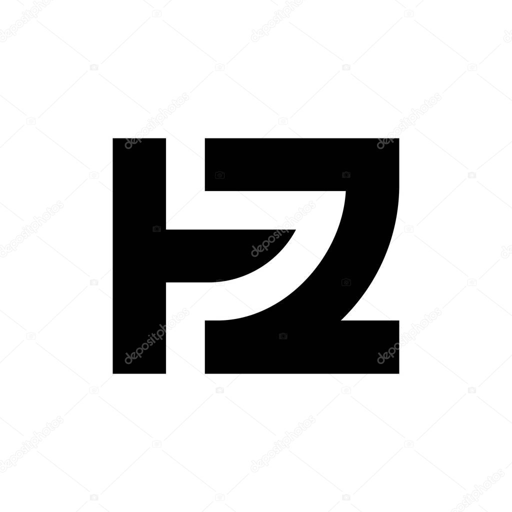 Initial letter HZ logo icon design template elements, ZH alphabet symbol, monogram logo vector