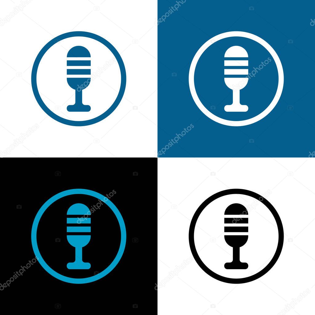 Microphone icon vector, mic symbol design, simple mike illustration
