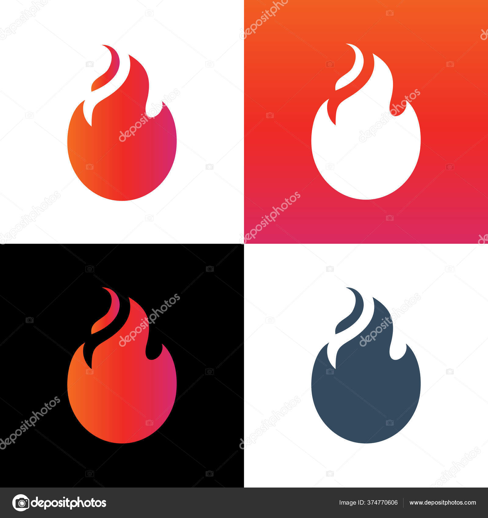 Design de logotipo de chama de fogo ícone de fogo símbolo de sinal de fogo  vetor grátis