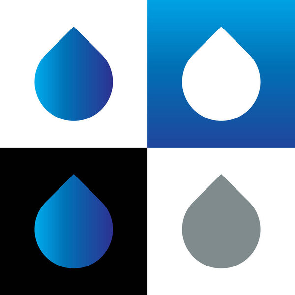 Simple water drop icon design, droplet vector illustration