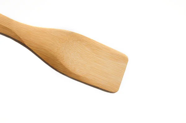 Spatule Bois Provenant Ustensiles Cuisine Sur Fond Blanc Isolé — Photo