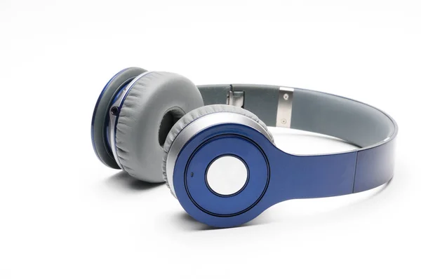 Modern Headphones Listening Sound Music Isolated White Background — Stock Photo, Image