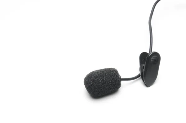 Lavalier Microphone Correspondents Isolated White Background — Stock Photo, Image