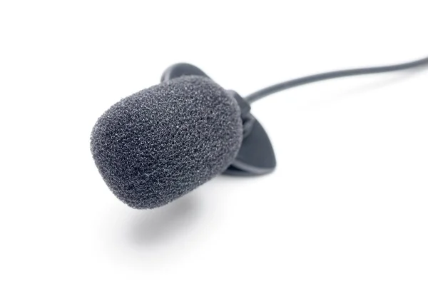 Microphone Lavalier Pour Correspondants Sur Fond Blanc Isolé — Photo