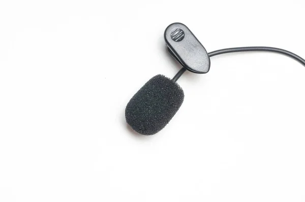 Microfono Lavalier Corrispondenti Uno Sfondo Bianco Isolato — Foto Stock