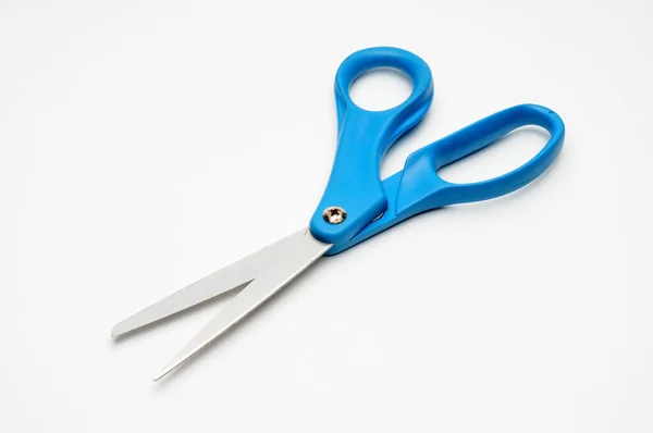 Scissors Blue Handle Tailors Isolated White Background — Stock Photo, Image