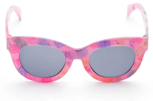 Elegante Brille Mit Rosa Rahmen Auf Isoliertem Weißem Hintergrund — Stockfoto
