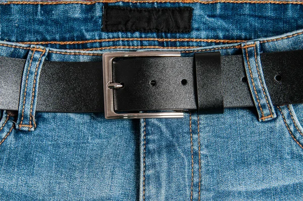 Modré Džínové Kalhoty Dřevěném Pozadí — Stock fotografie