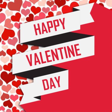 Sevgililer günü Beyaz kurdele vektör resim