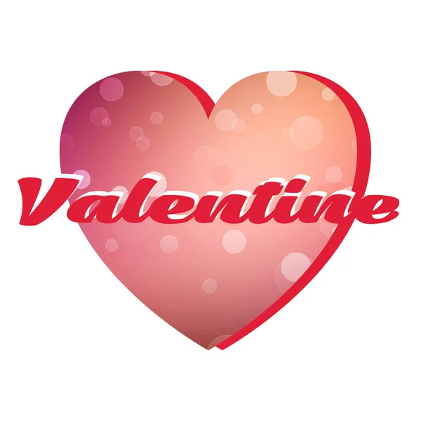 Día de San Valentín rosa corazón Vector imagen — Vector de stock
