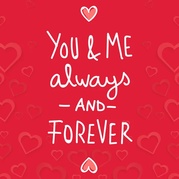Valentine dag u en Me altijd en eeuwig Vector Image — Stockvector