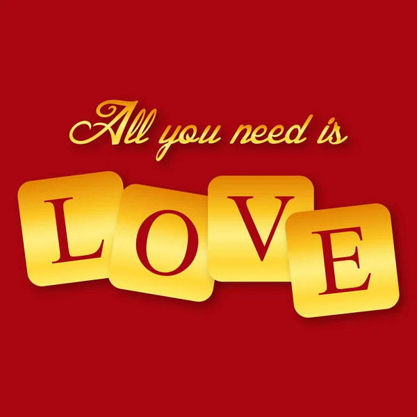 Valentine dag alle u nodig hebt is liefde Vector Image — Stockvector