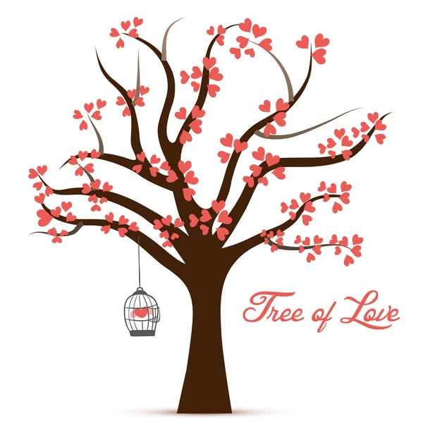 San Valentín árbol del amor Vector de imagen — Archivo Imágenes Vectoriales