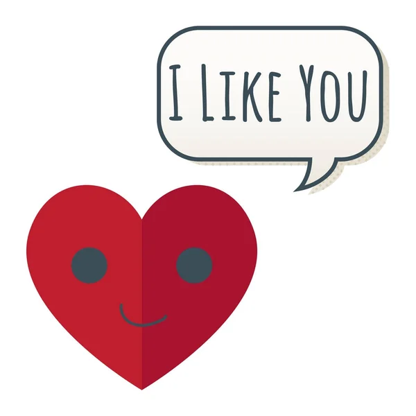 Valentine Day I like you Vector Image — Stock Vector