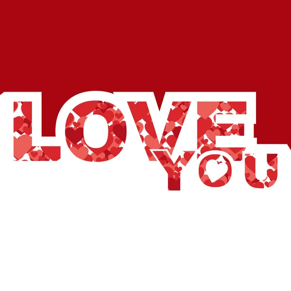 Saint Valentin Love you Heart Image vectorielle de texte — Image vectorielle