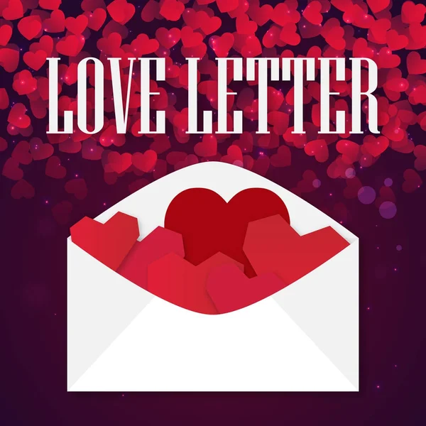 Saint Valentin Lettre d'amour du coeur Image vectorielle — Image vectorielle