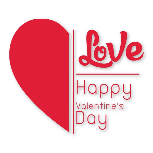 Dia dos Namorados Meio Coração com Amor Vetor Imagem — Vetor de Stock