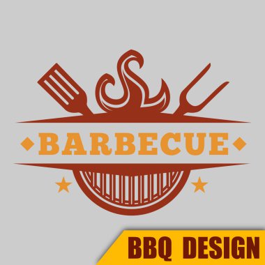 Barbekü Barbekü Logo sıcak vektör görüntü