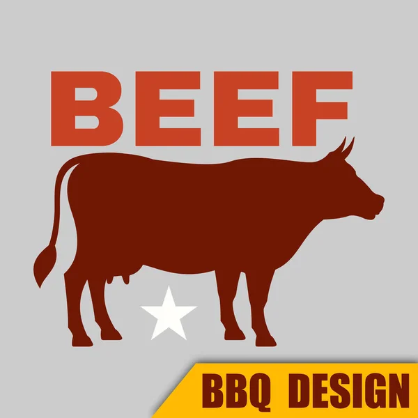 バーベキュー牛肉ロゴ ベクトル画像 — ストックベクタ