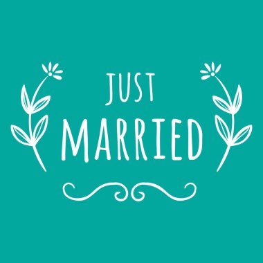 Düğün sadece vektör görüntü evli