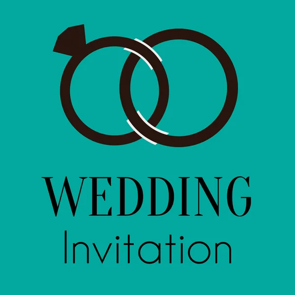 Imagem do vetor do convite do anel de casamento — Vetor de Stock