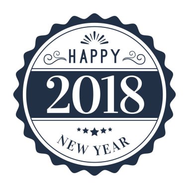 Yeni yıl daire 2018 vektör görüntü