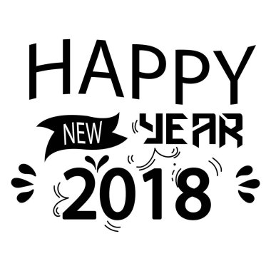 Yeni yıl mutlu 2018 Logo vektör görüntü