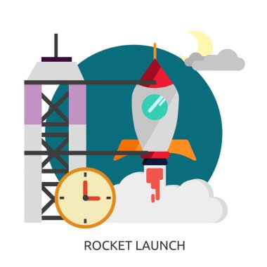 Uzay Roket fırlatma vektör görüntü