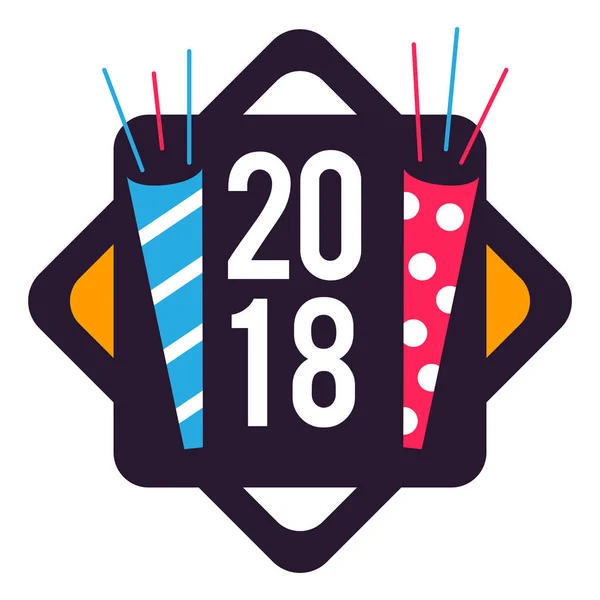 Nový rok 2018 odznak vektorový obrázek — Stockový vektor