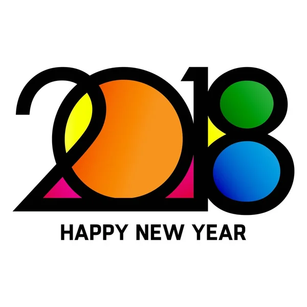 Νέο έτος 2018 χρώμα διανυσματική εικόνα — Διανυσματικό Αρχείο