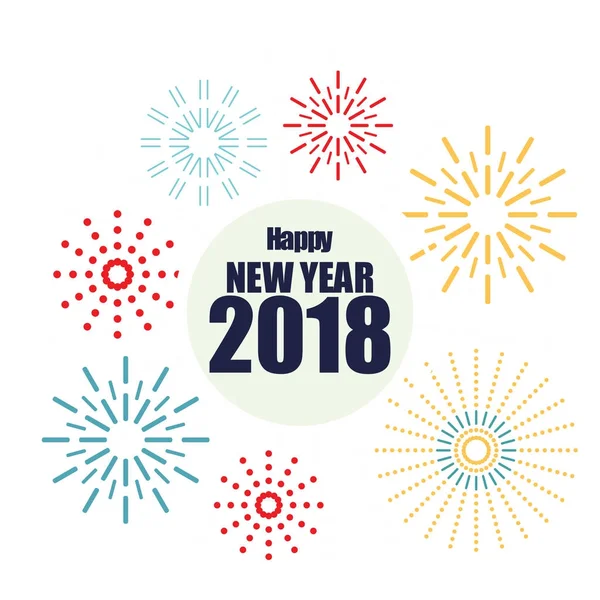 Yeni yıl 2018 havai fişek vektör görüntü