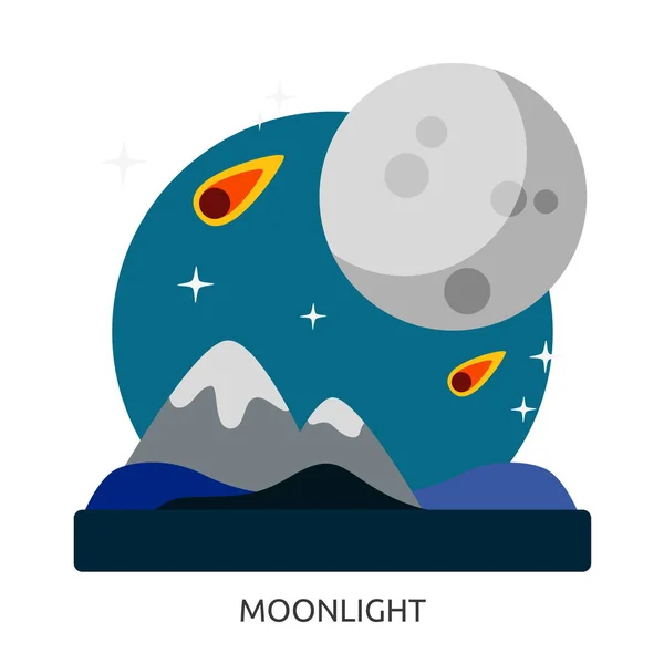 Space Moonlight Vector Image — Stock Vector