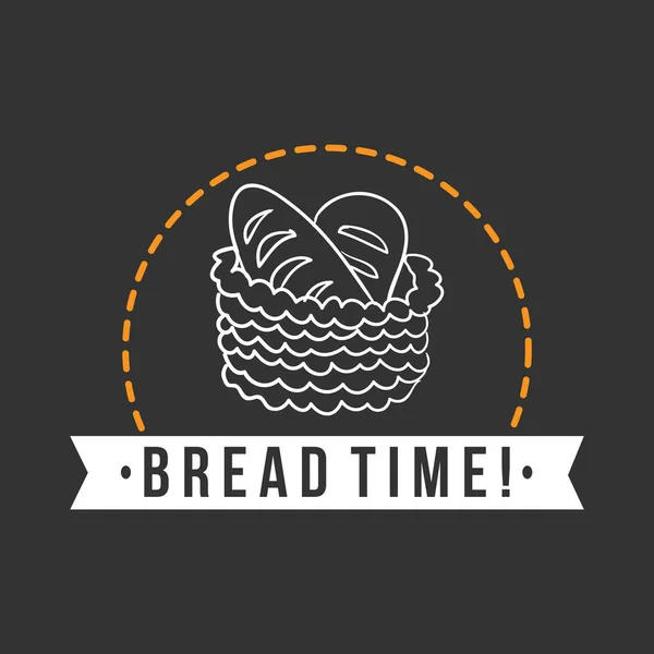 ¡Hora del pan de panadería! Vector de fondo oscuro — Vector de stock