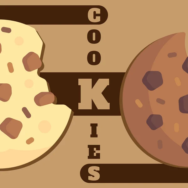 Cookies Vector de fondo marrón — Vector de stock