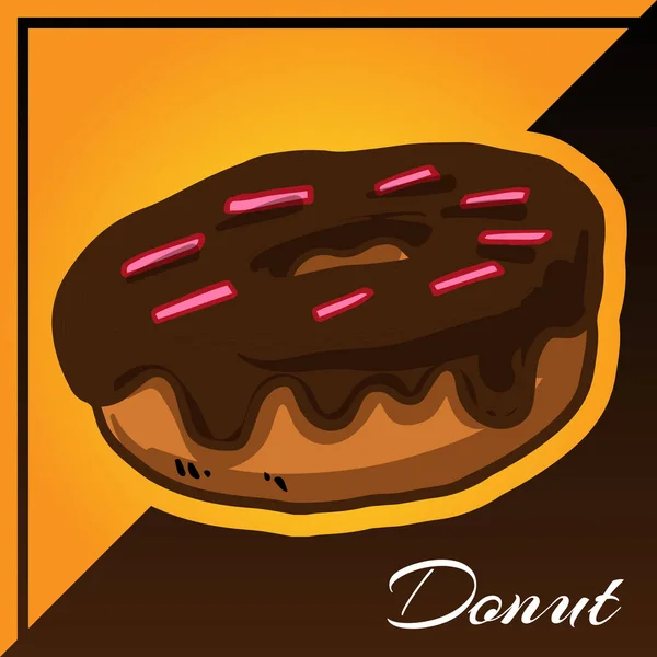 Fondo de dos tonos panadería con Donut Vector — Vector de stock