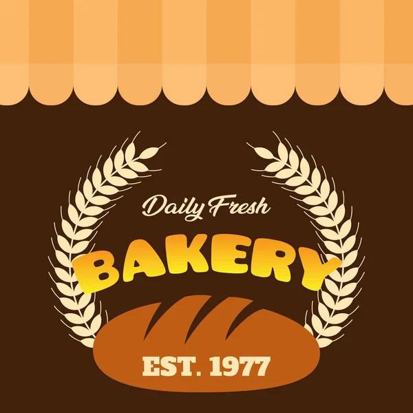 Daily Fresh Bakery Est 1977 Vector — Vector de stock