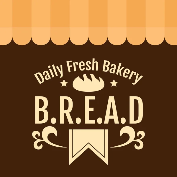 Daily Fresh Bakery B.R.E.A.D Vector de fondo — Vector de stock