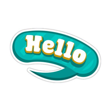 Word metin Hello! Vektör görüntü