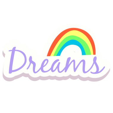 Word metin gökkuşağı rüyalar vektör görüntü