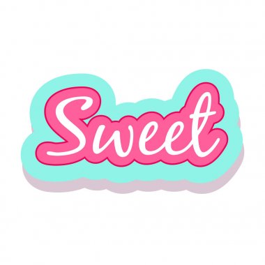 Word metin pembe tatlı vektör görüntü