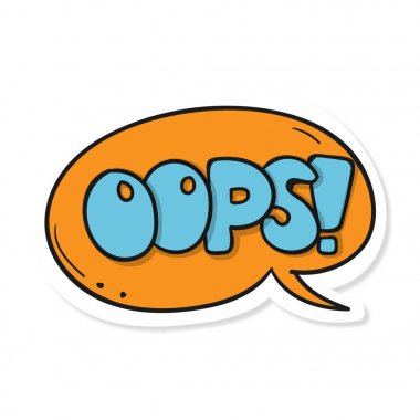 Word metin turuncu Oops! Vektör görüntü