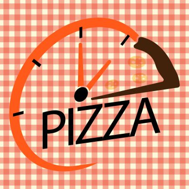 Pizza zamanı! Turuncu Logo vektör