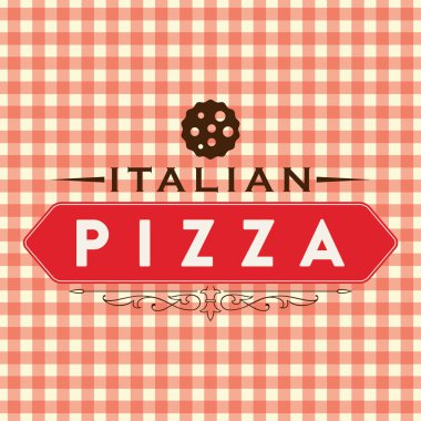Pizza İtalyan kırmızı etiket Logo vektör