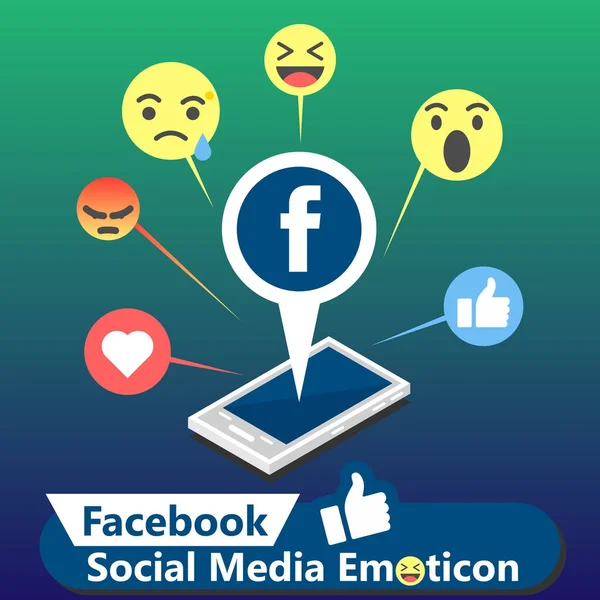 Facebook Social Media Emoticon fundo imagem vetorial — Vetor de Stock