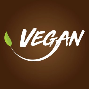 Vegan Logo kahverengi arka plan