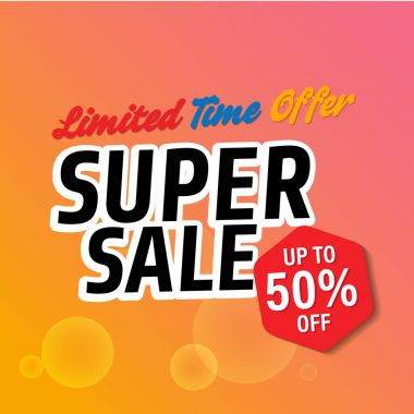 %50 Off kadar vektör görüntü süper Satılık sınırlı süre teklifi banner