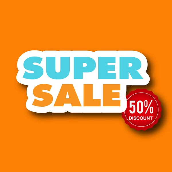 Banner Super Sale Rabatt Vektorbild — Stockvektor