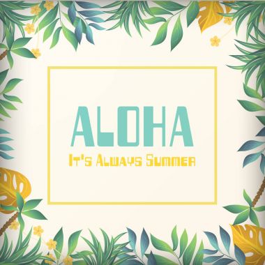 Aloha hep yaz orman arka plan vektör görüntü oluyor